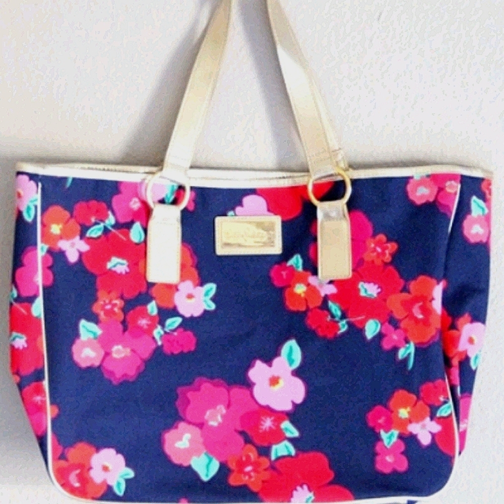 Lily pulitzer tote bag spring bloom flowers